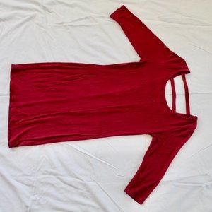 Red bodycon dress with back cut-outs